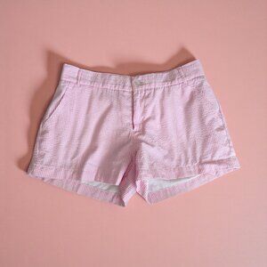 LAUREN JAMES CO Pink Wihte Seersucker Shorts Size Medium